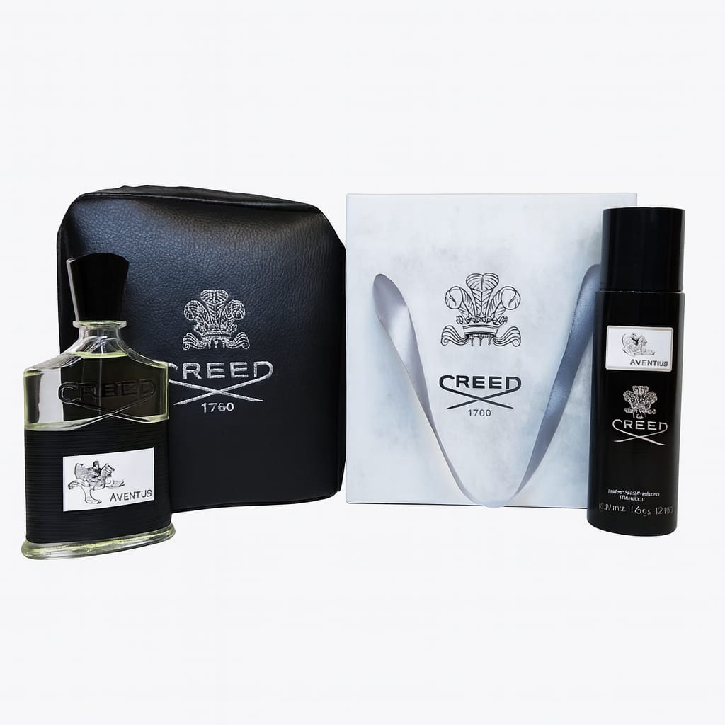 Aventus – Set Cadou Exclusiv (Parfum + Deodorant + Pouch)